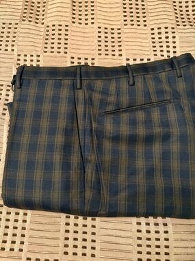 Incotex Blue and Brown Plaid Men’s Dress Pants